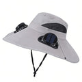 Chapeau Ventilateur Solaire à Double Ventilation – 3 Vitesses, Protection UV et Large Bord. Reste au frais même sous 40°